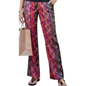 Soft Surroundings Curio Pants Mixed Print Floral Wide Leg Draped Multicolor 2X